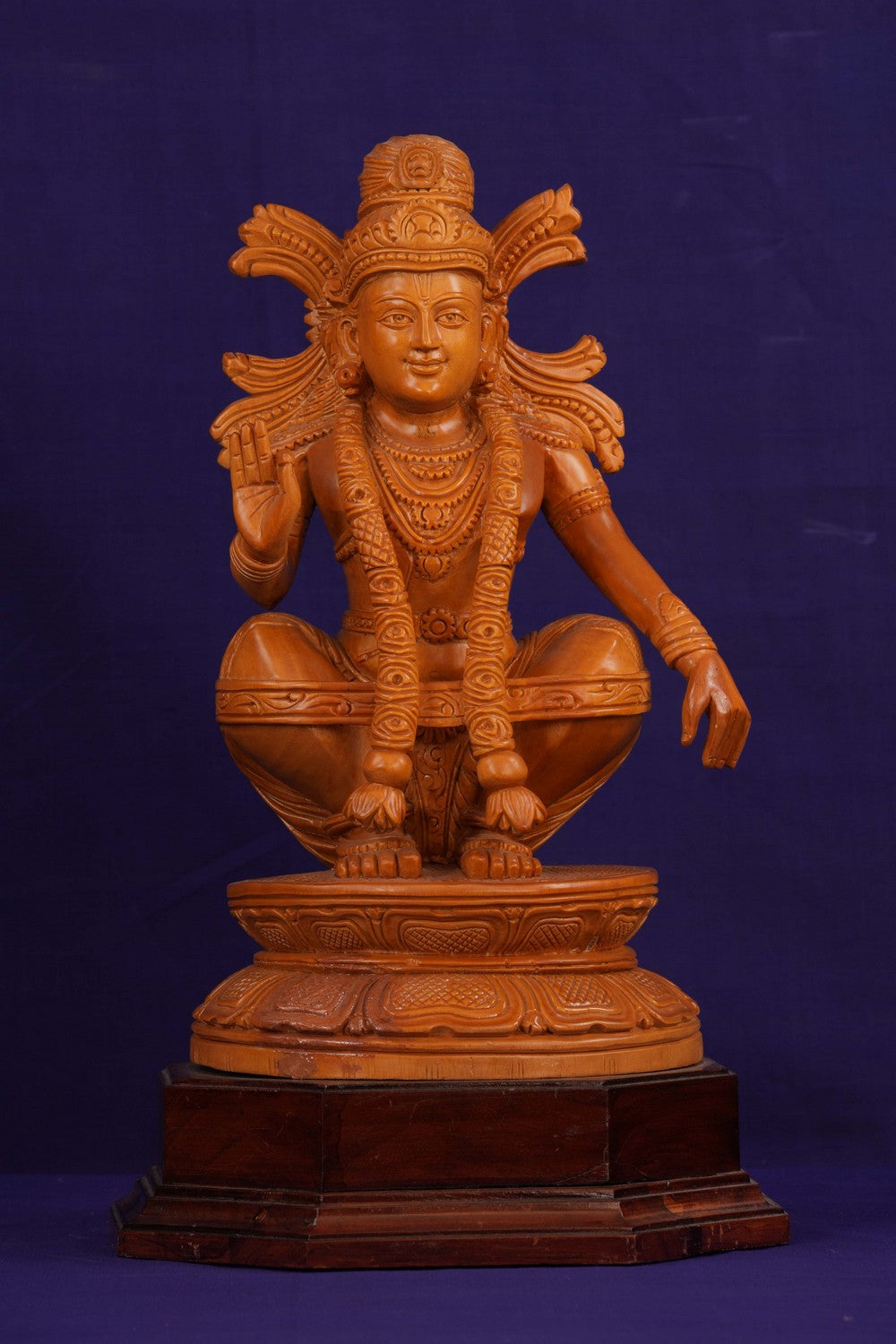 Image of Wooden Ayyappa Sculpture